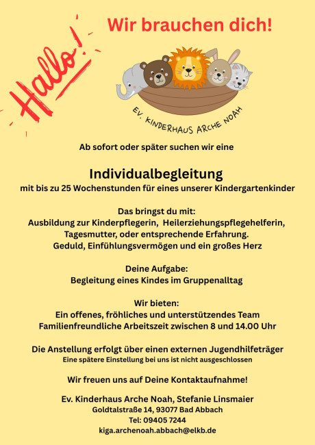 Ausschreibung Individualbegleitung